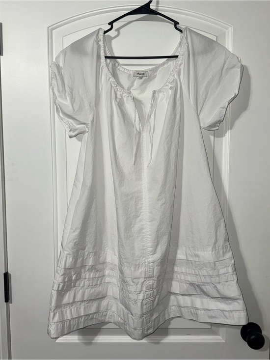 Madewell Dresses & Skirts - Madewell White Poplin Flutter Sleeve Mini Dress Women’s Size Small Cotton